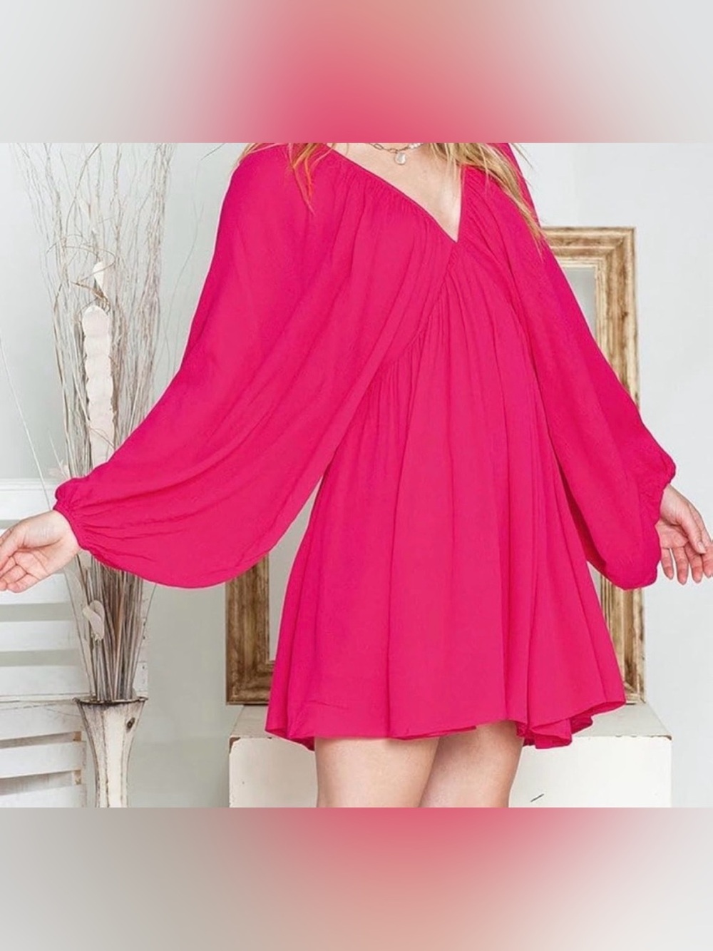 Let Me Be - Forever That Girl Balloon Sleeve Mini Dress Size Small